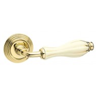 Ручки дверные Fimet Lady 148-269 F01 полированная латунь/слоновая кость золотая полоска