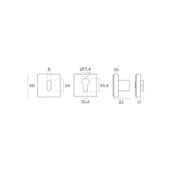 Накладка под цилиндр Convex 2145 матовый хром