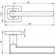 Ручки дверные Punto PLUTON QR GR/CP-23 графит/хром