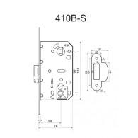 Замок врезной HISAR (96*50WC) SD 410B-S (PL) пластиковий язычок NP никель